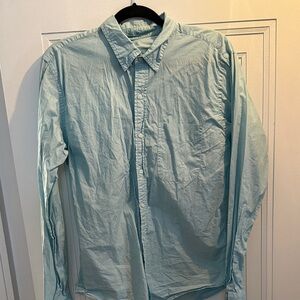 Casual Aqua Button Down Shirt for Men